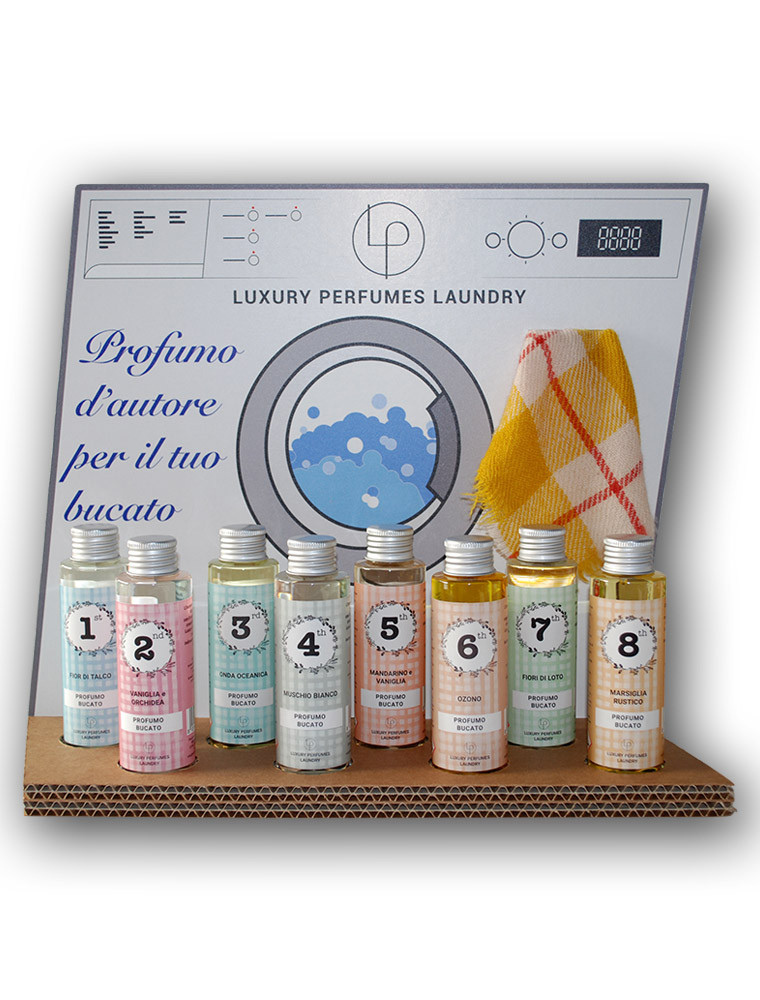 Espositore da banco in cartone Luxury Perfumes Laundry